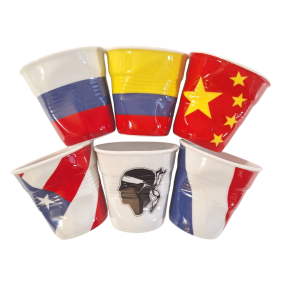 Tazzine - Revol Froissé Set 6 Tazzine Espresso Mix Bandiere
