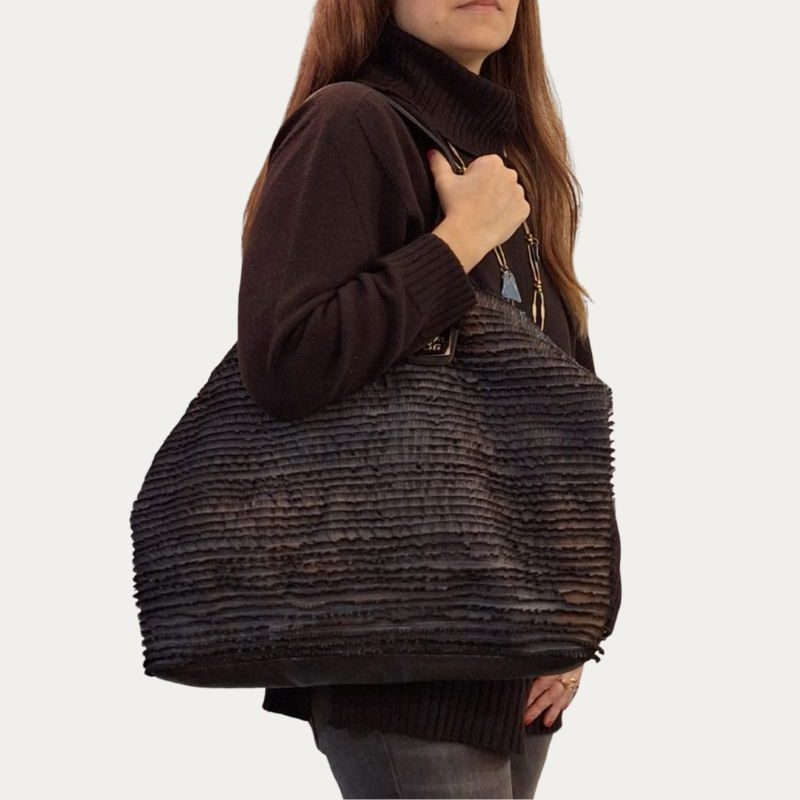 *Collezione Majo -Borsa Frange VEGA nera - immagine 5