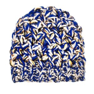 Exquisite J Milano - Cappello Lana e Rafia Oro/Blu elettrico