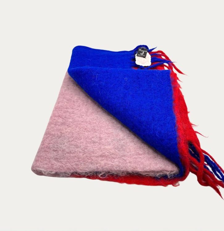 Exquisite J Milano - Winter Stola in lana cotta Color Block - immagine 2