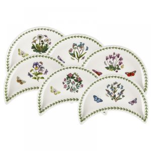 Porcellana - Portmeirion Botanic Garden Crescent Piatto mezzaluna set 6