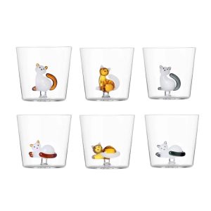 Bicchieri - Ichendorf Milano set 6 Bicchieri Acqua Collezione Tabby Cat