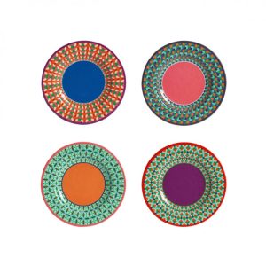 Piatti - Fiorirà un Giardino Pop stripes Set 4 Piatti dessert melamina