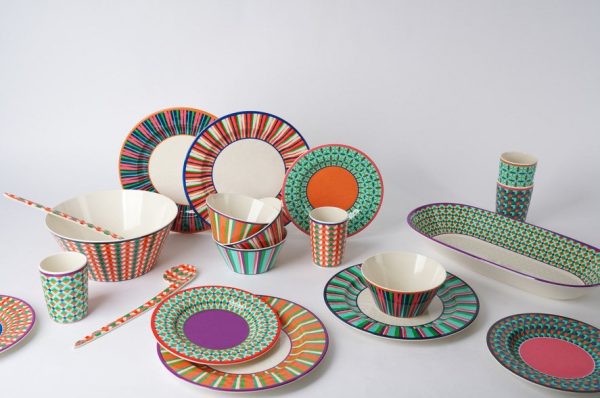 Piatti - Fiorià un Giardino Pop stripes Set 4 Ciotole melamina - immagine 2