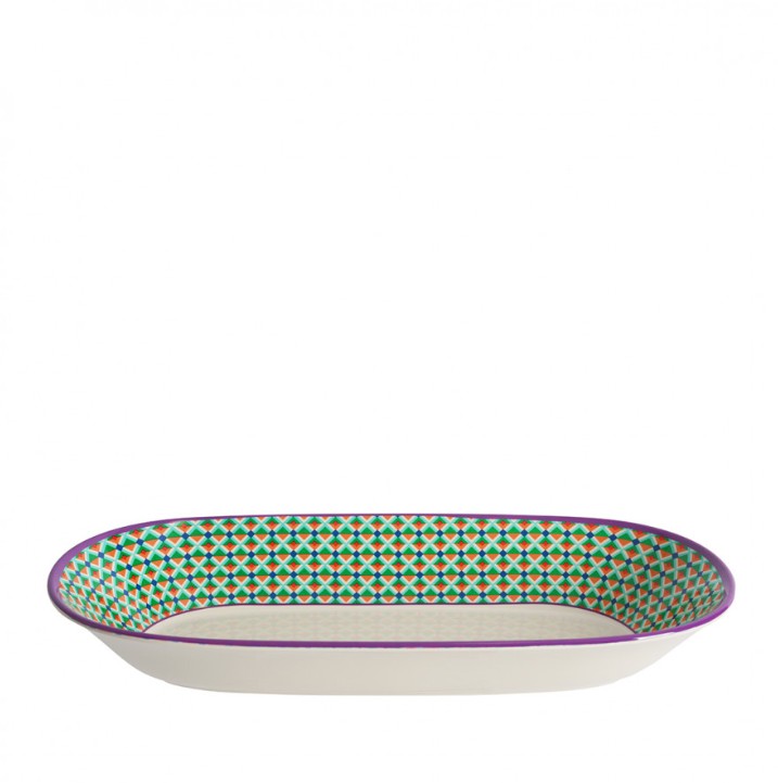 Piatti - Fiorirà un giardino Pop stripes Vassoio ovale melamina