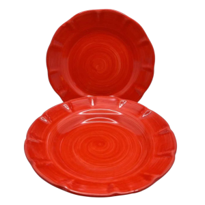 Piatti - Solimene *Decoro Tinta Unita Servizio 6 Piatti Fondi e 6 Frutta Rosso