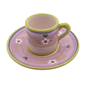 Tazzine - Solimene Decoro Fiorellini Set 6 Tazzine caffè con piattino