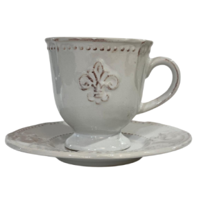Set 6 tazze Avorio Shabby Fiorirà un Giardino