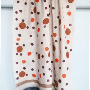 Exquisite J Milano - Sciarpa in garza di Lana Pois Beige