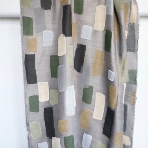 Exquisite J Milano - Sciarpa in garza di Lana Pennellate Grigio
