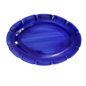 Piatti - Solimene Decoro Tinta Unita Ovale Blu 38cm