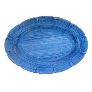 Piatti - Solimene Decoro Tinta Unita Ovale Turchese 38cm