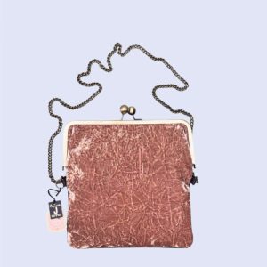 Exquisite J Milano - * Borsa Velluto Rosa e Marrone con Tracolla