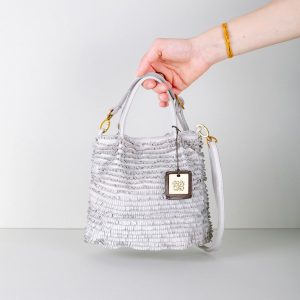 *Collezione Majo - Borsa Frange FETOVAIA Gesso