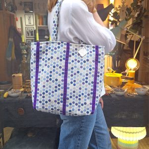 Menabò - Borsa Canvas Pois Double Face