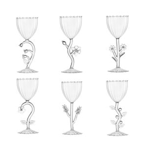 Bicchieri - Ichendorf Milano Set 6 Calici Collezione Botanica Trasparente
