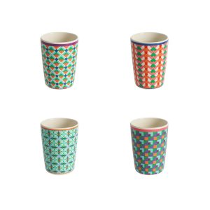 Bicchieri - Fiorirà Un Giardino Pop Stripes Set 4 Bicchieri Melamina
