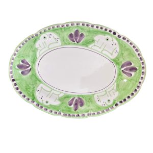 Piatti - Solimene Decoro Fattoria Ovale 38cm Rospo Verde