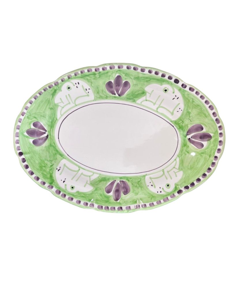 Piatti - Solimene Decoro Fattoria Ovale 38cm Rospo Verde