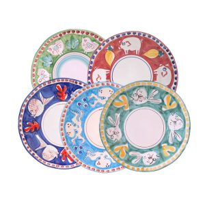 Piatti - Solimene Decoro Campagna 5 Piatti Piani Assortiti Mix2