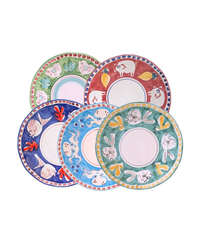 Piatti - Solimene Decoro Campagna 5 Piatti Piani Assortiti Mix2